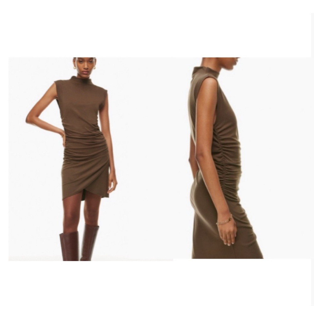 Elegant Brown Sleeveless Dress